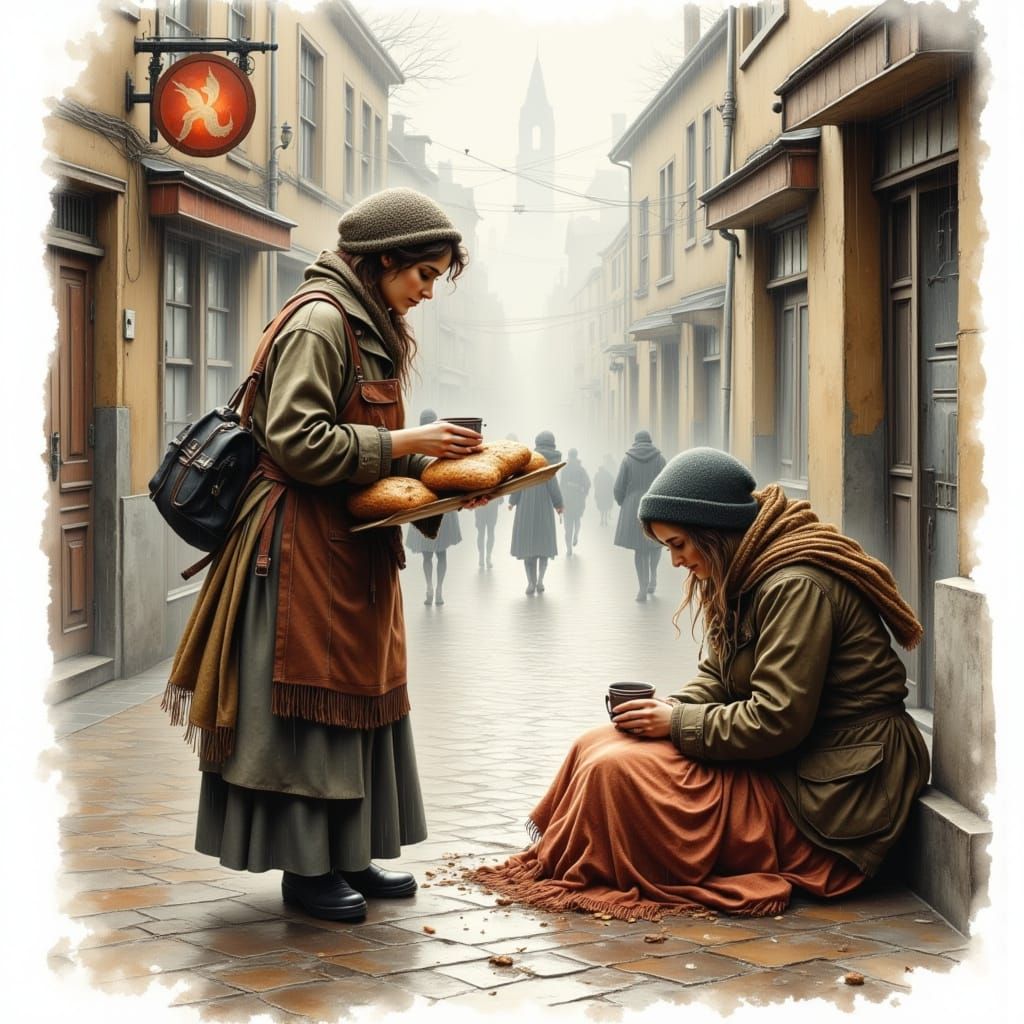 Kind Baker Offers Comfort in Wet Watercolor Style