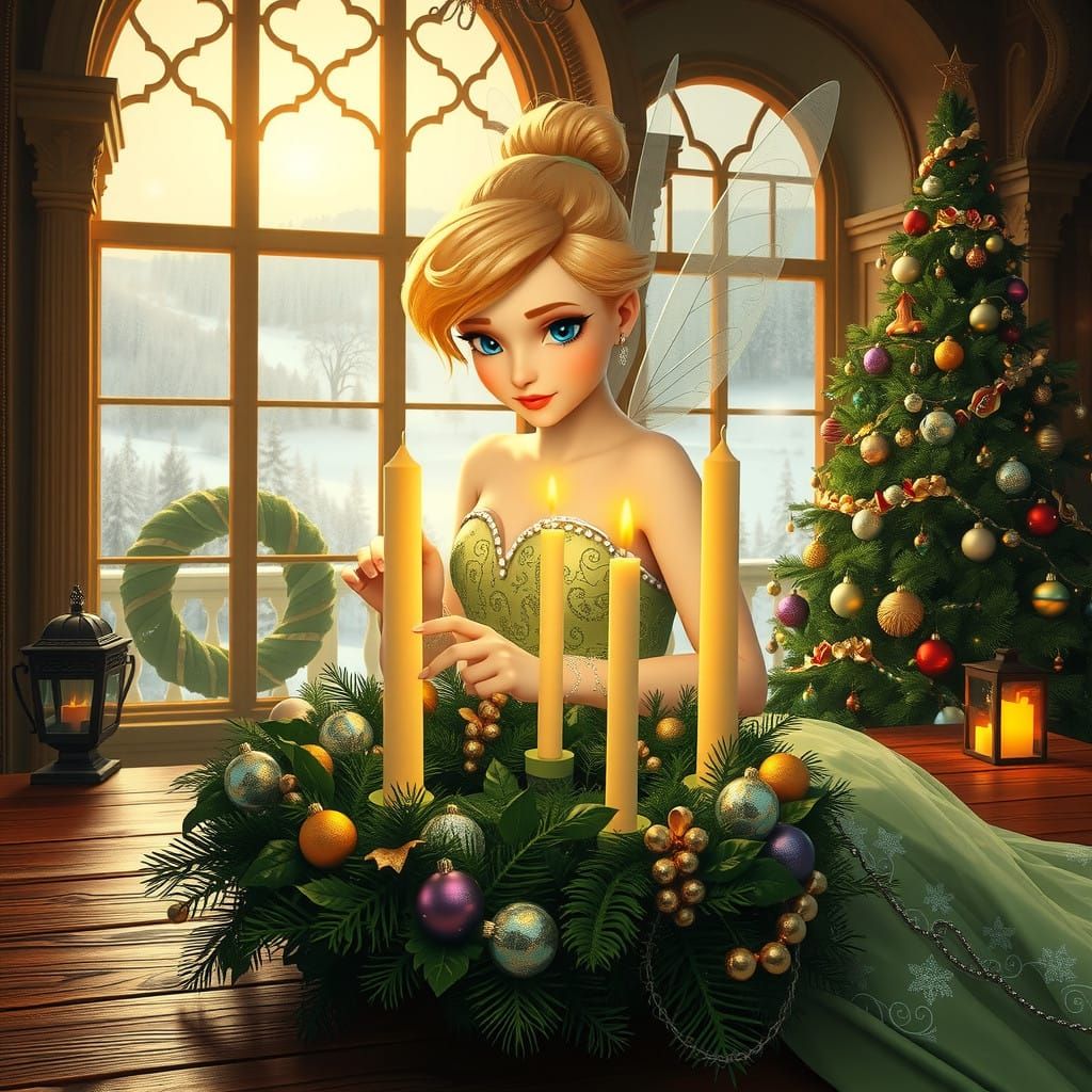 Tinkerbell Illuminates Christmas with Luxurious Golden Elega...