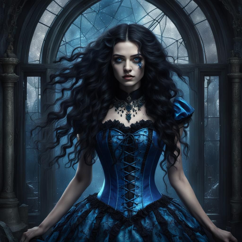 Gothic Alice Through Shattered Glass: Fantasy Art