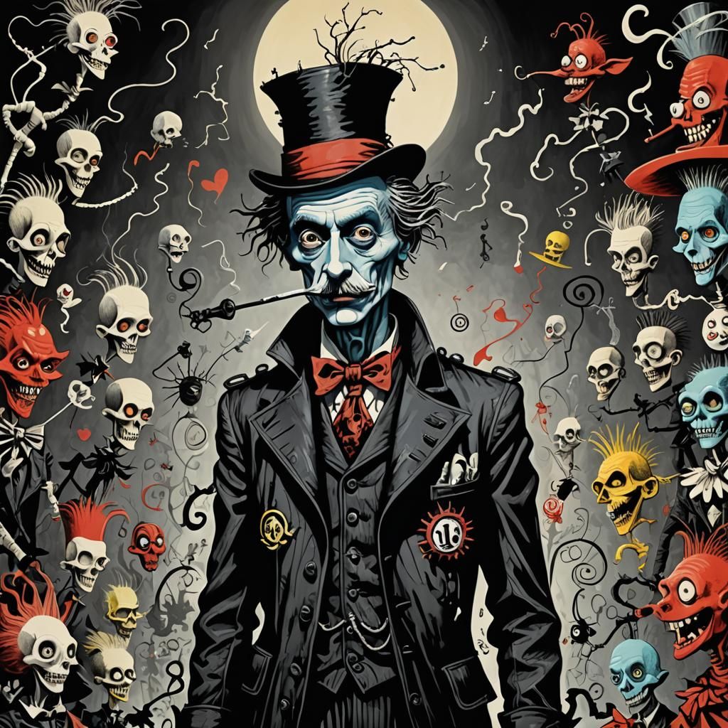 Create a high-definition, surreal illustration that reflects...