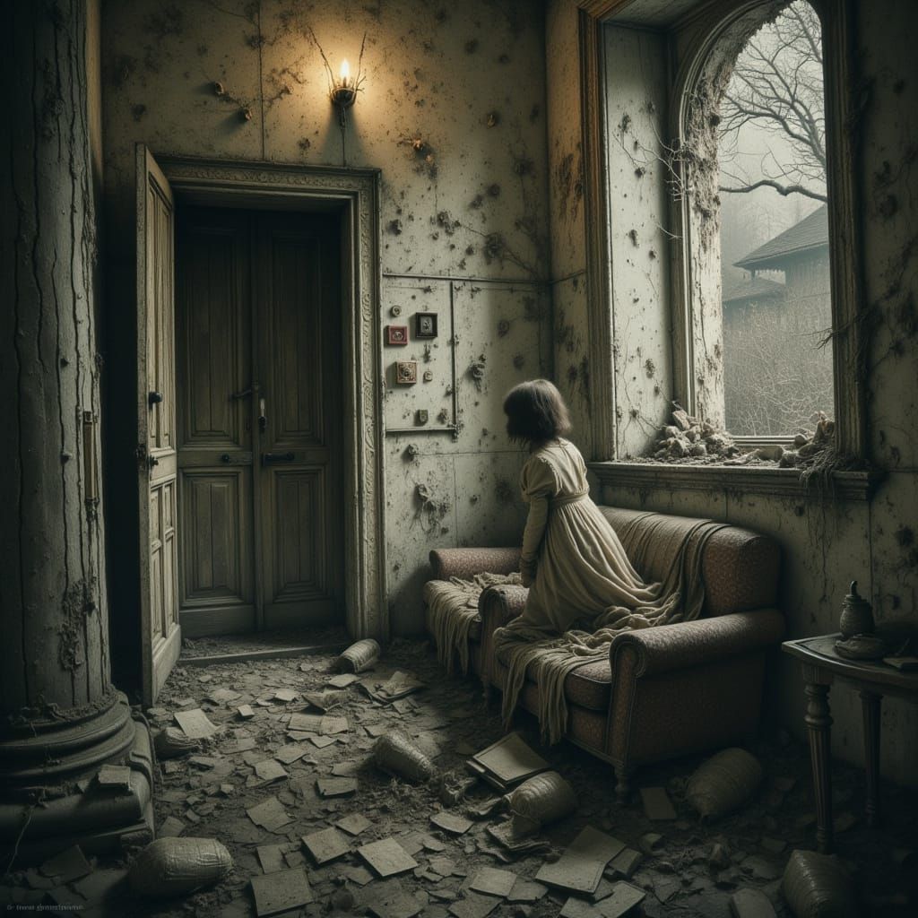 <lora:Divine Threat:1.0> <lora:Texture and Detail:1.0> <lora:IIGIOGU:1.0> <lora:Abyss:1.0> I pushed the elevator button ...