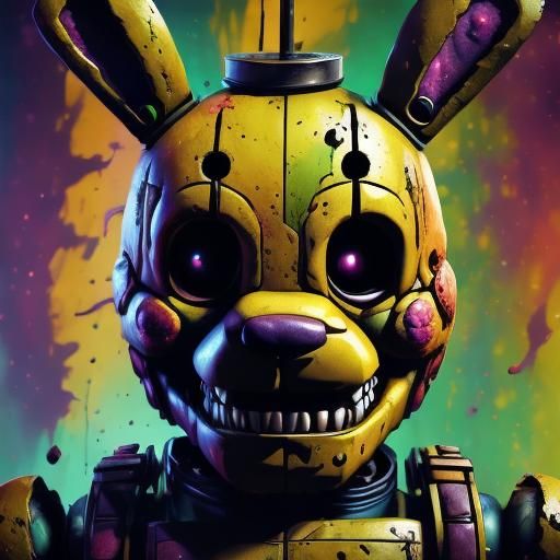 Detailed Springbonnie Matte Painting in Deep Color