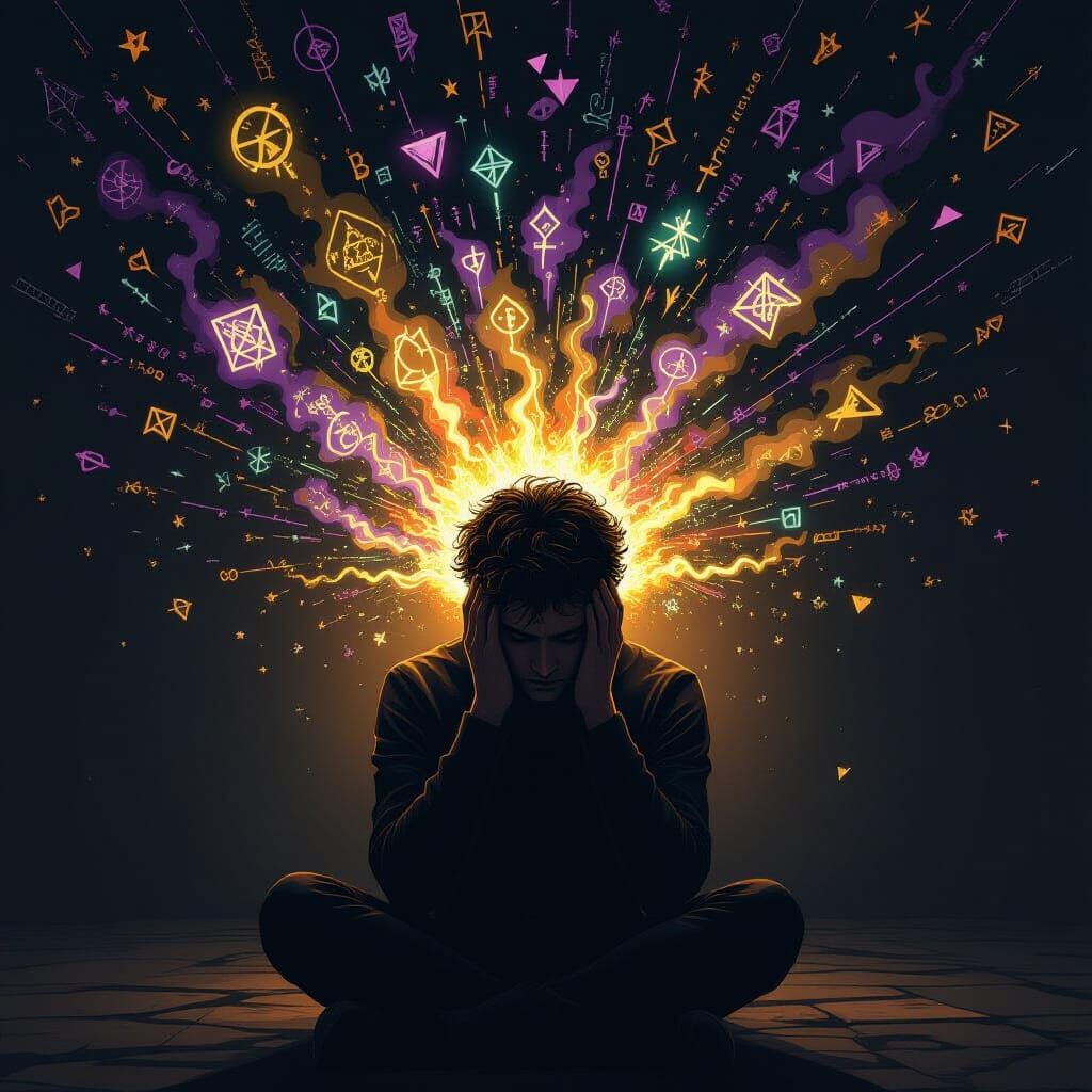 Overwhelmed Mind in Chaotic Thought Storm