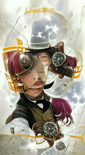 Steampunk Magical Girl Manga Cover Art