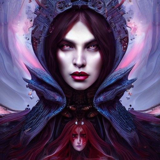 Dystopian Goddess in Flaming Storm Hues