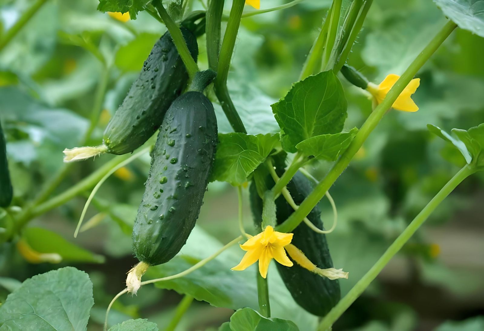 Fresh Green Cucumbers Still Life