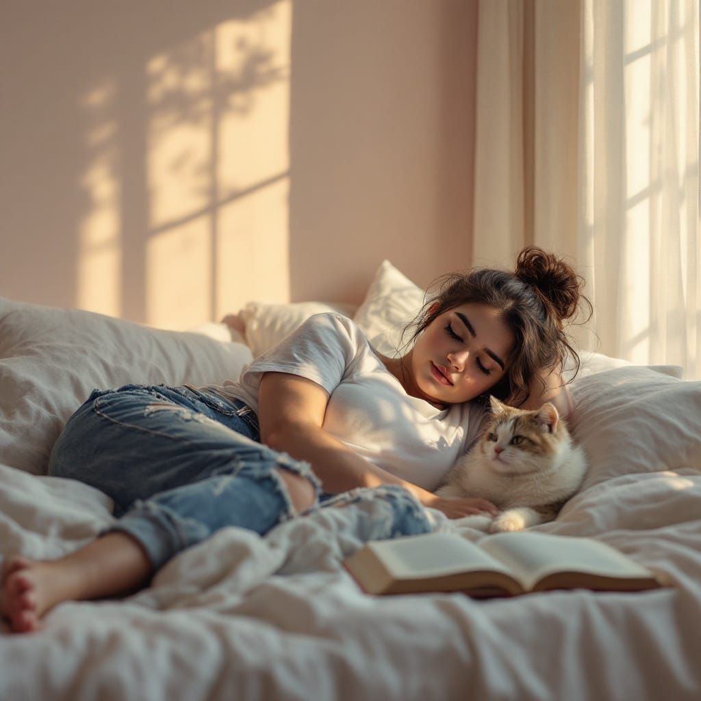 Tranquil Pakistani Woman Finds Solace in Cozy Haven