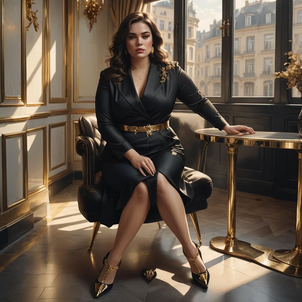 Elegant Brunette in Vogue-Inspired Fashion Portrait