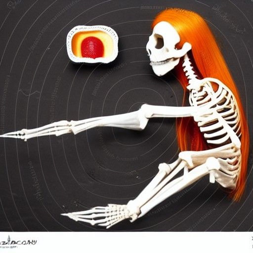 Creepy Skeleton Composition with Doll-like Features