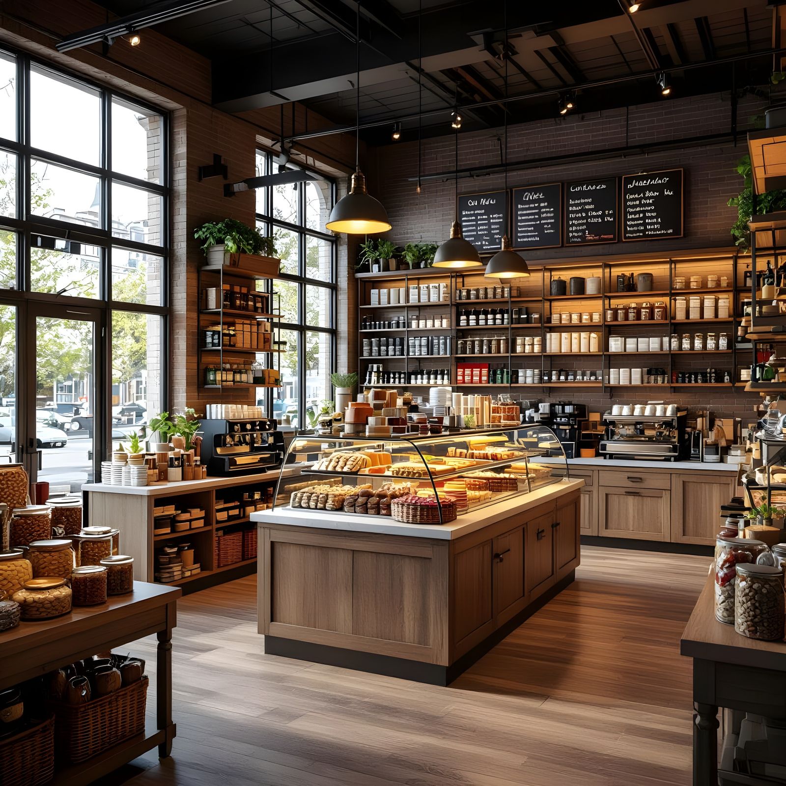 Photorealistic 3D Rendering of Gourmet Grocery Store