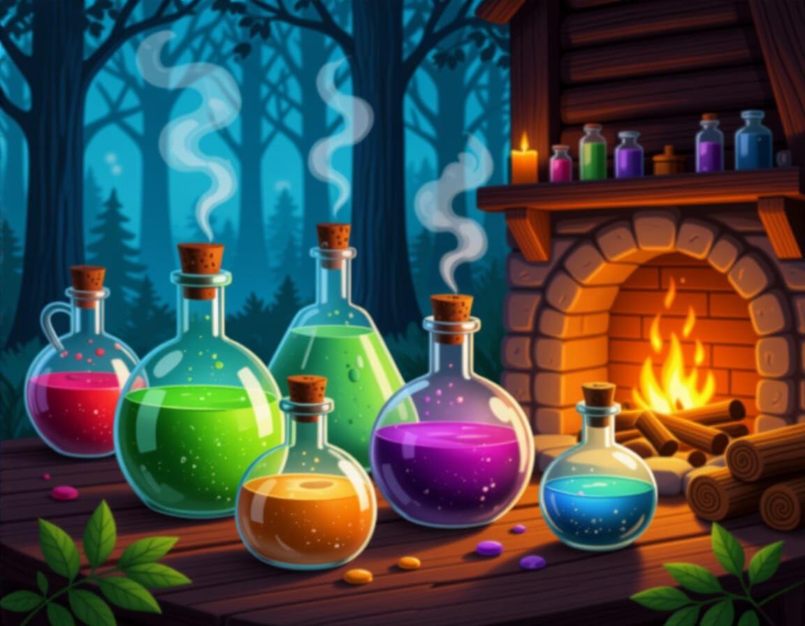 Vaporous Potions in a Cozy Woodland Cabin