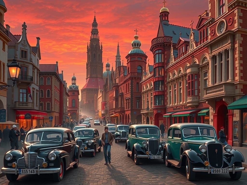 Mystical Metropolis in Art Deco Style