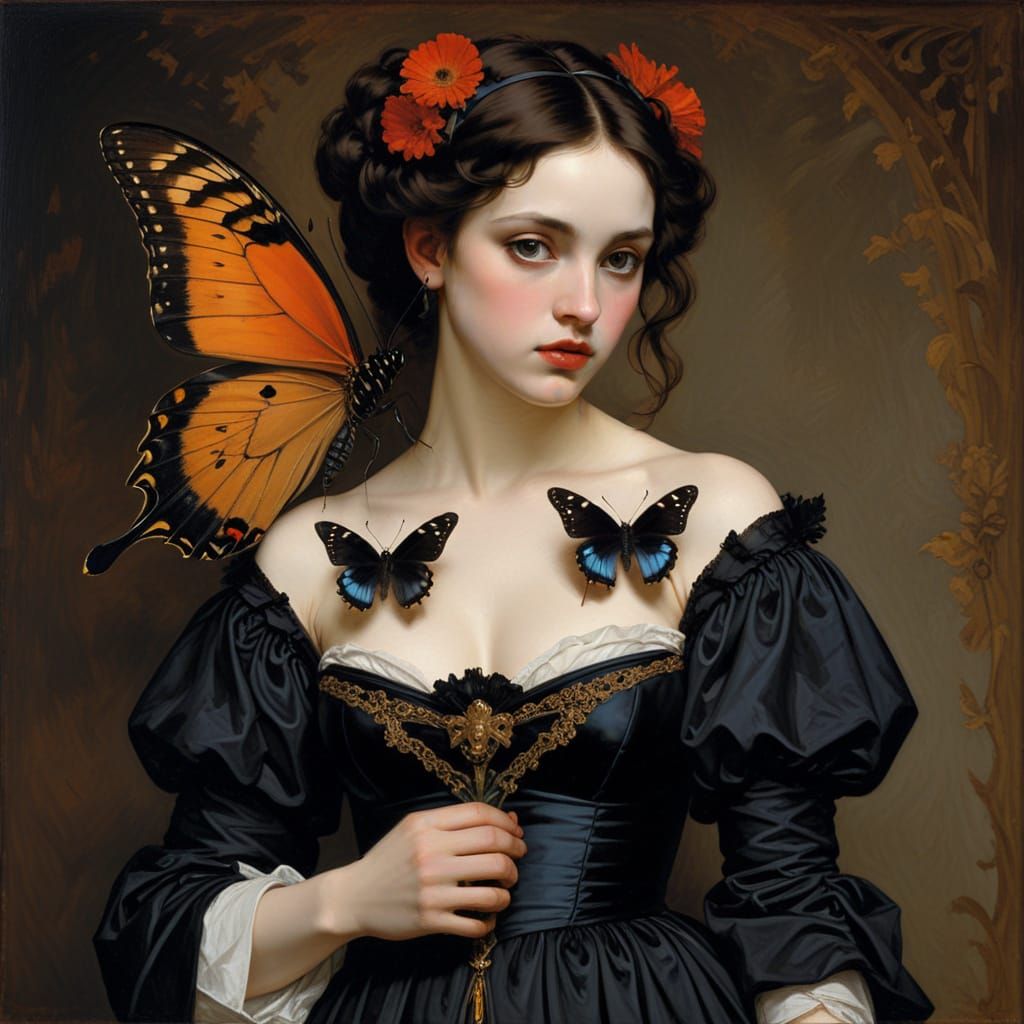 Gothic Butterfly in Academic Style