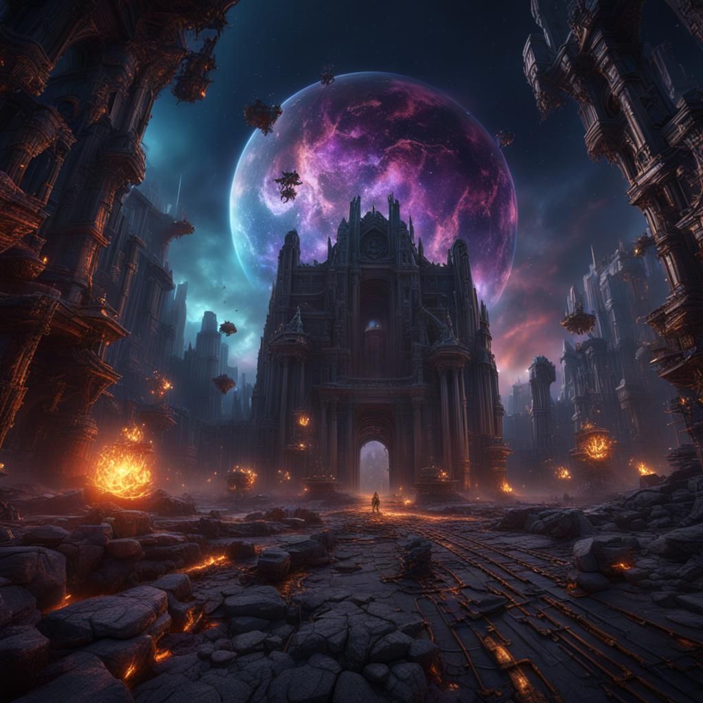 Detailed Dark Matter Energy Matte Painting