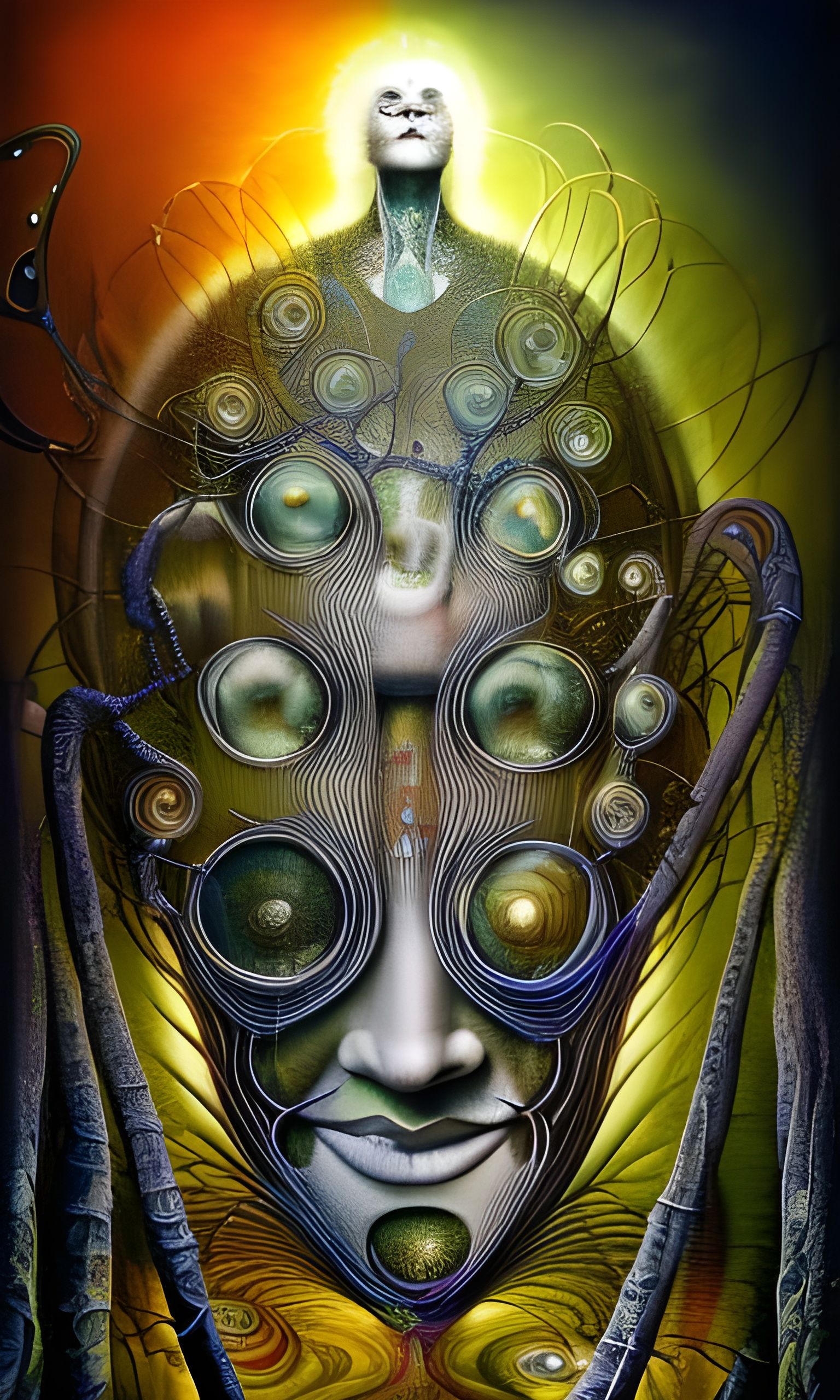 Surreal AI Fractal Engine in Mixed Media