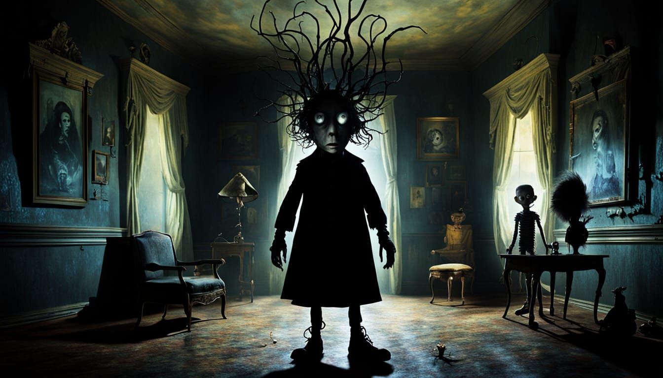 Surreal Whimsy Nightmares in a Dimly Lit Realm