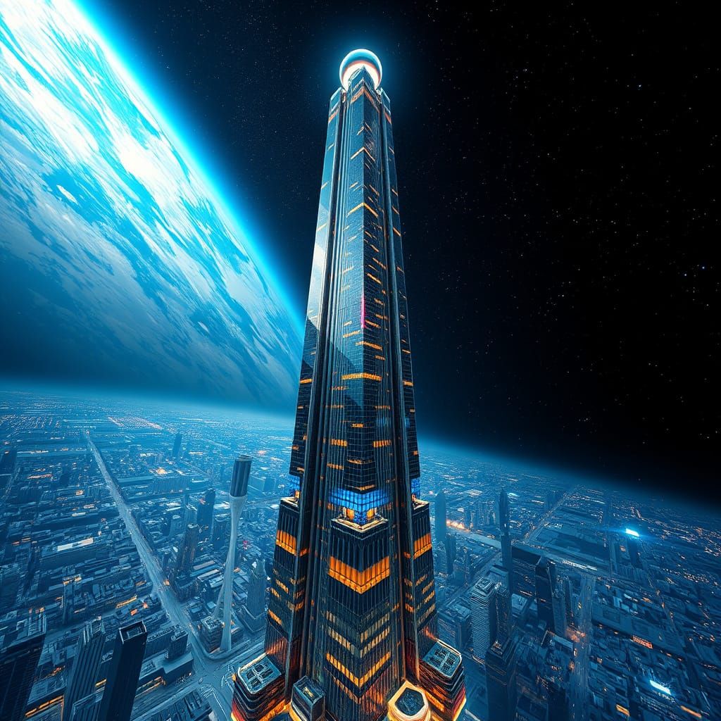 Cosmic Metropolis: A Towering Marvel of Space Age Architectu...