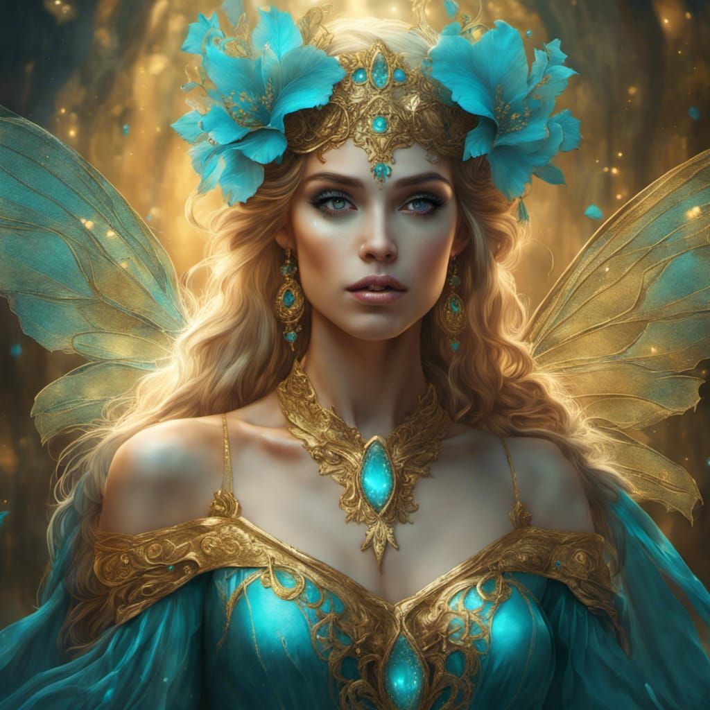 Fairy Queen Portrait in Colorful Fantasy Realism