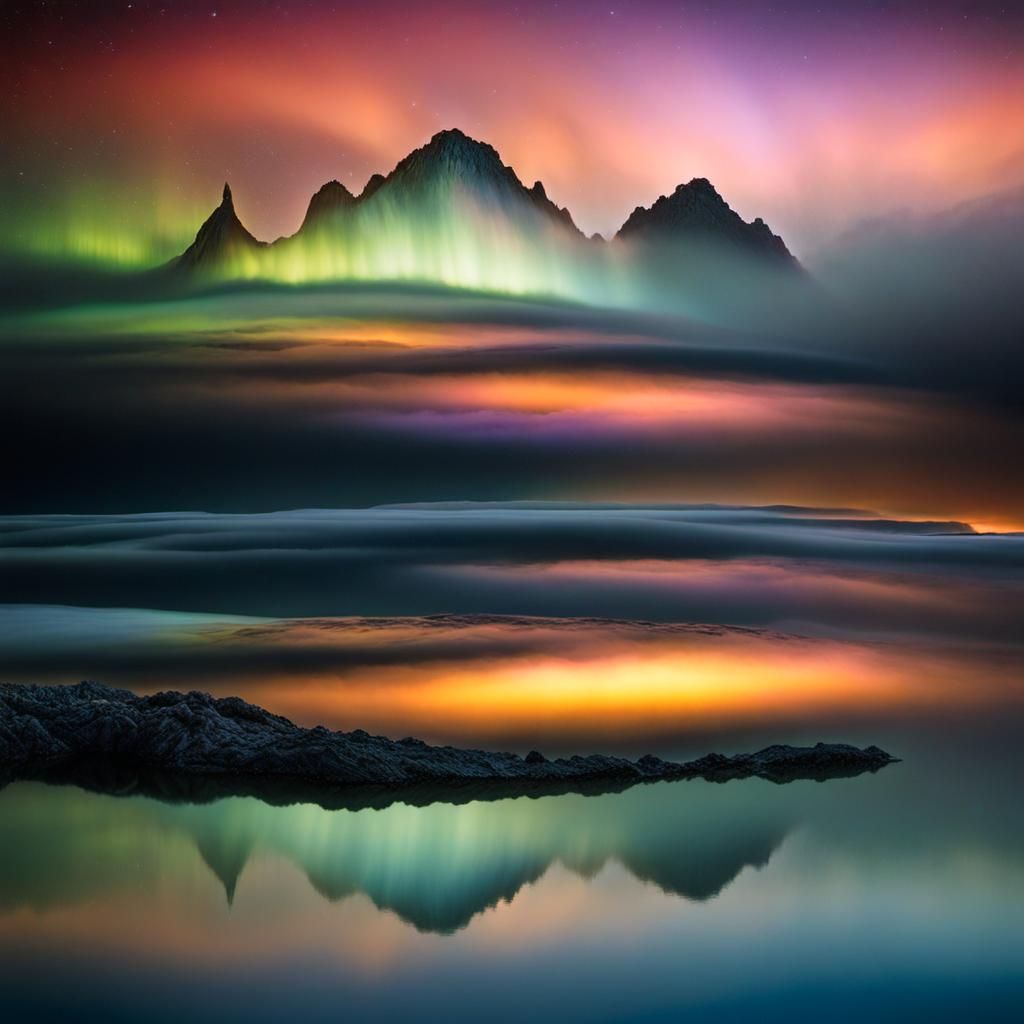 Multicolor Sprites Form Patterns in Night Sky