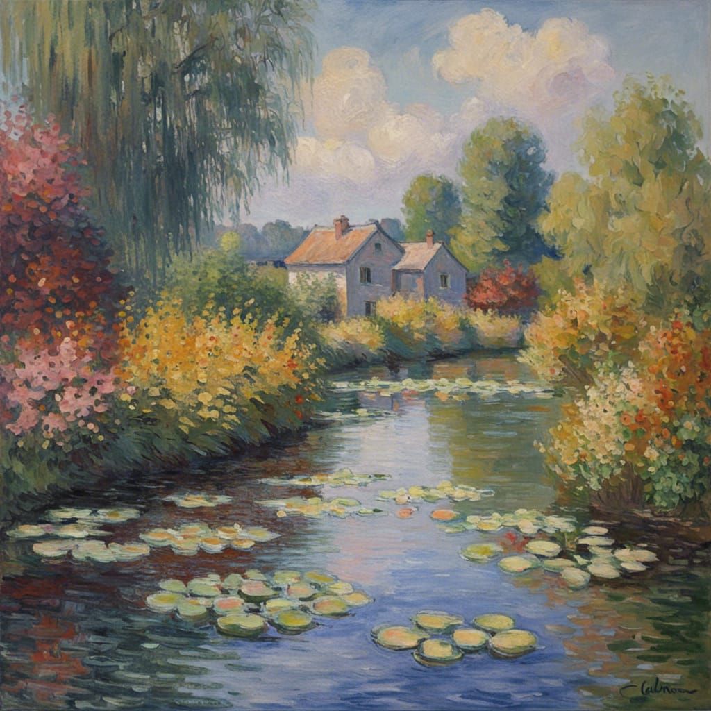 Impressionistic Waterscape in Oil Painting Style