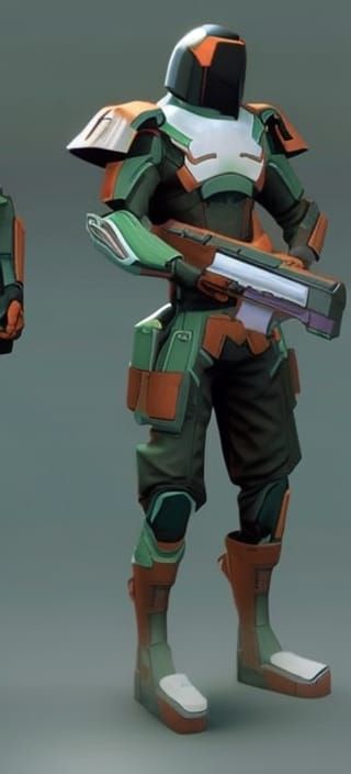 Armored Sci-Fi Marine Concept Art in Spacecore Style