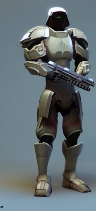 Futuristic Armored Soldier in Tactical Sci-Fi Style