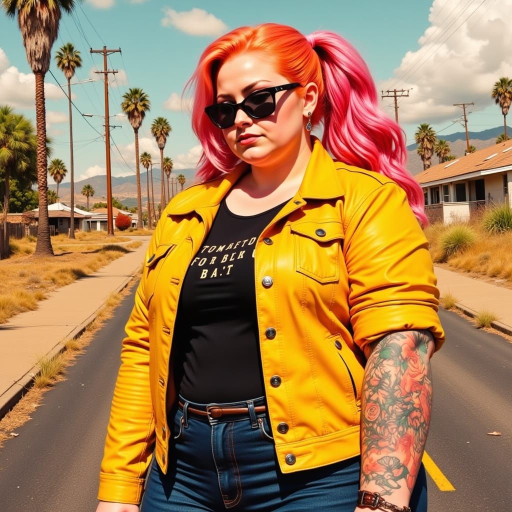 Cyberpunk Wasteland Adventurer on a Deserted Street