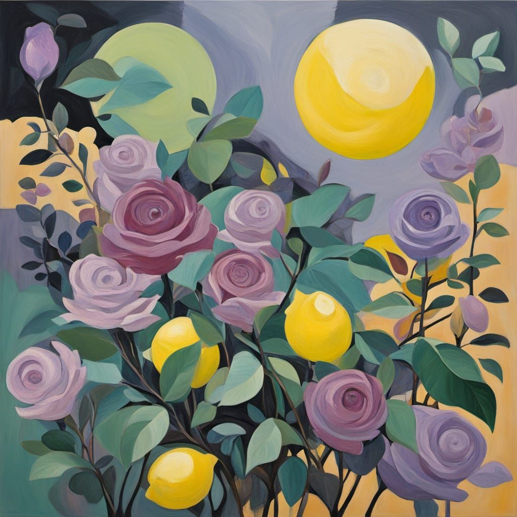 Surreal Abstract Painting with Bauhaus and Fauvism Influence...