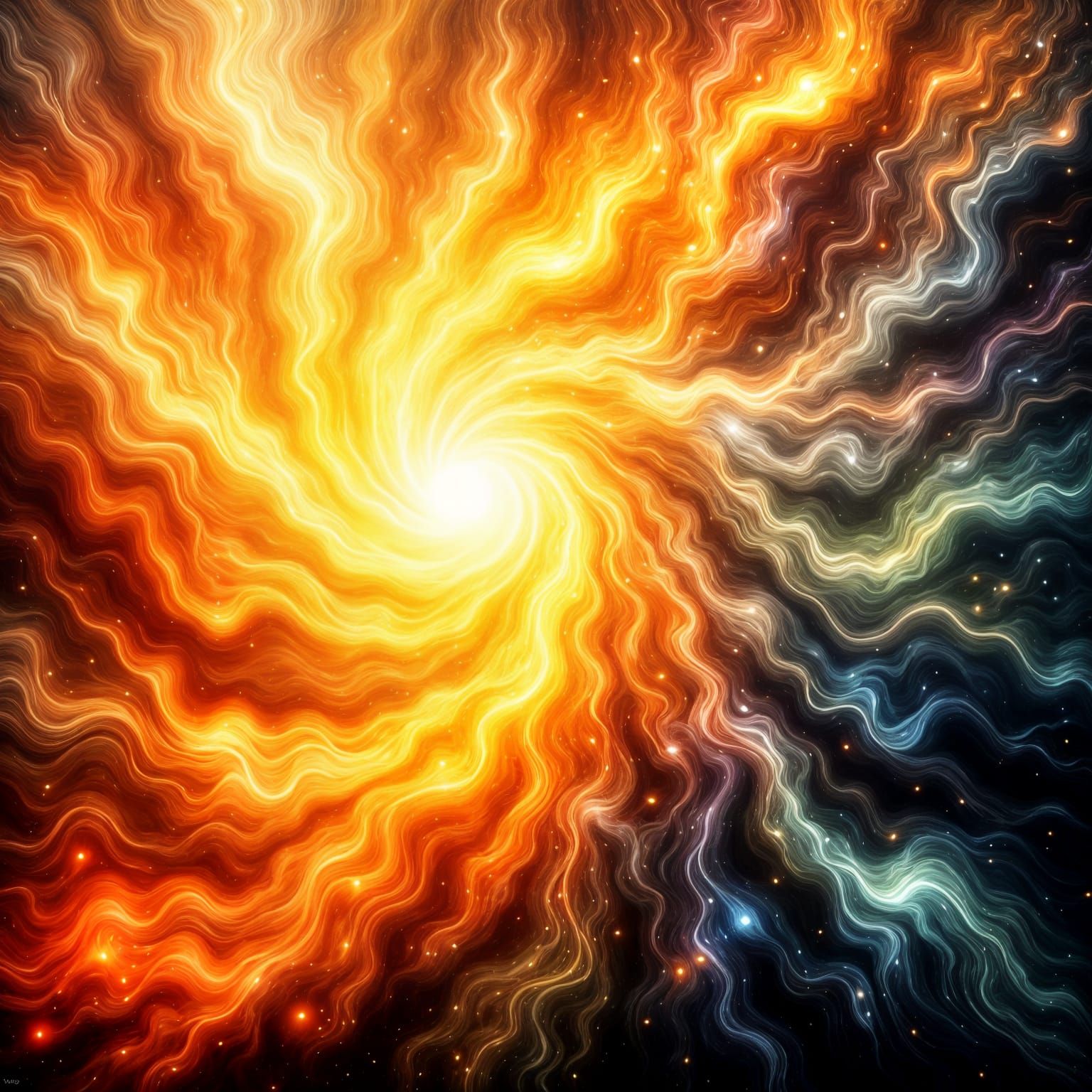 Abstract Nebula of Golden Light Expressing Gratitude