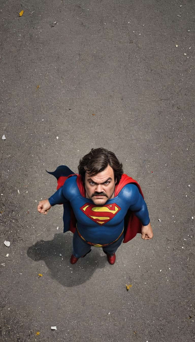 Jack Black as Superman: Hyperrealistic Cosplay Art