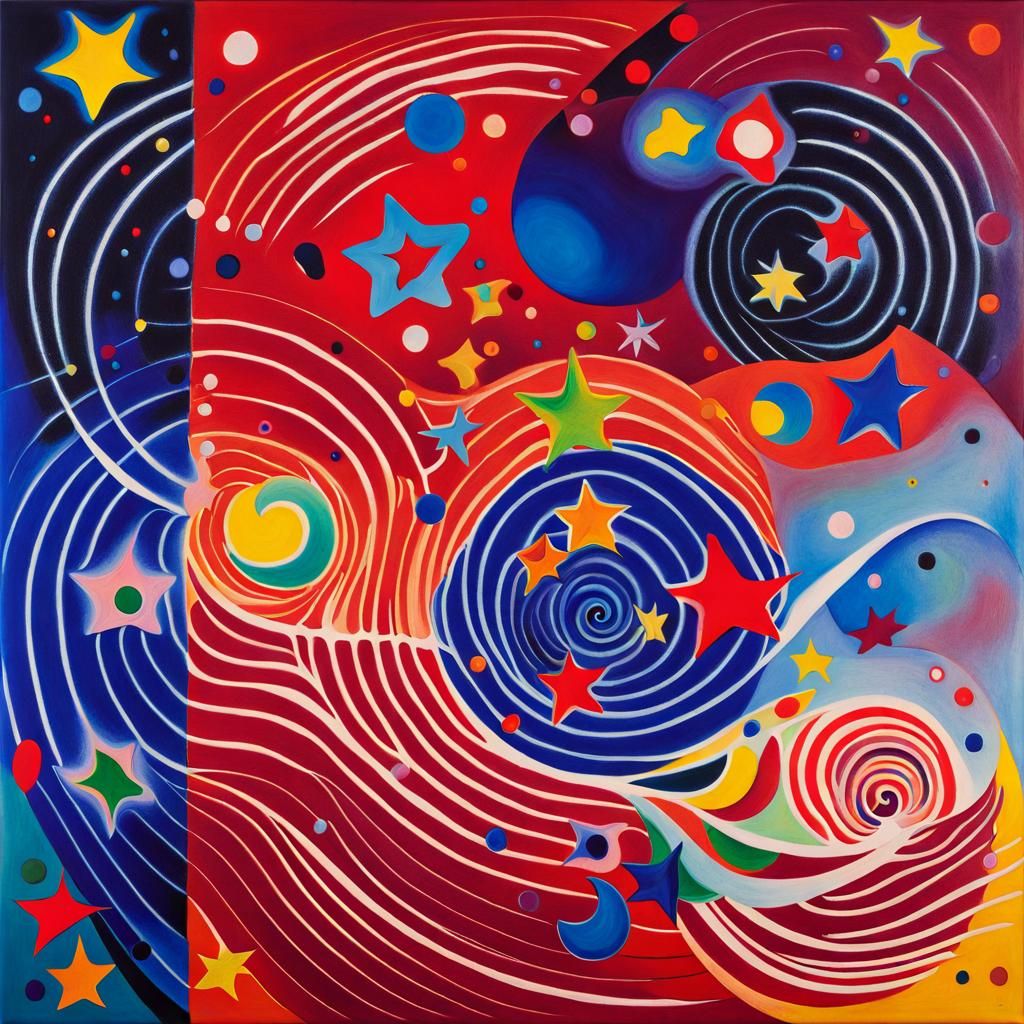 Abstract Geometric Maelstrom in Naive Art Style
