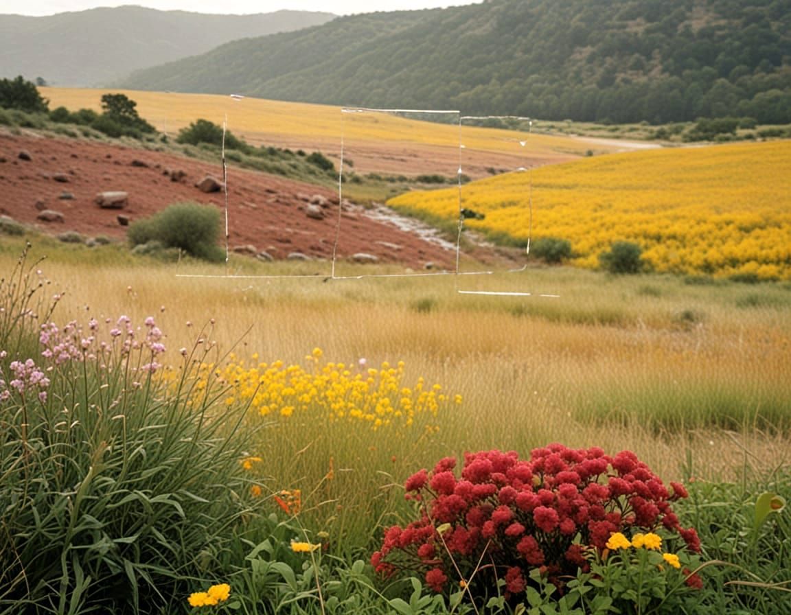 Abstract Landscape Through Broken Mirror