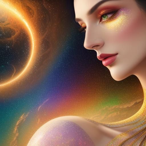 Mother Earth Cradling World: Surreal Oil Painting