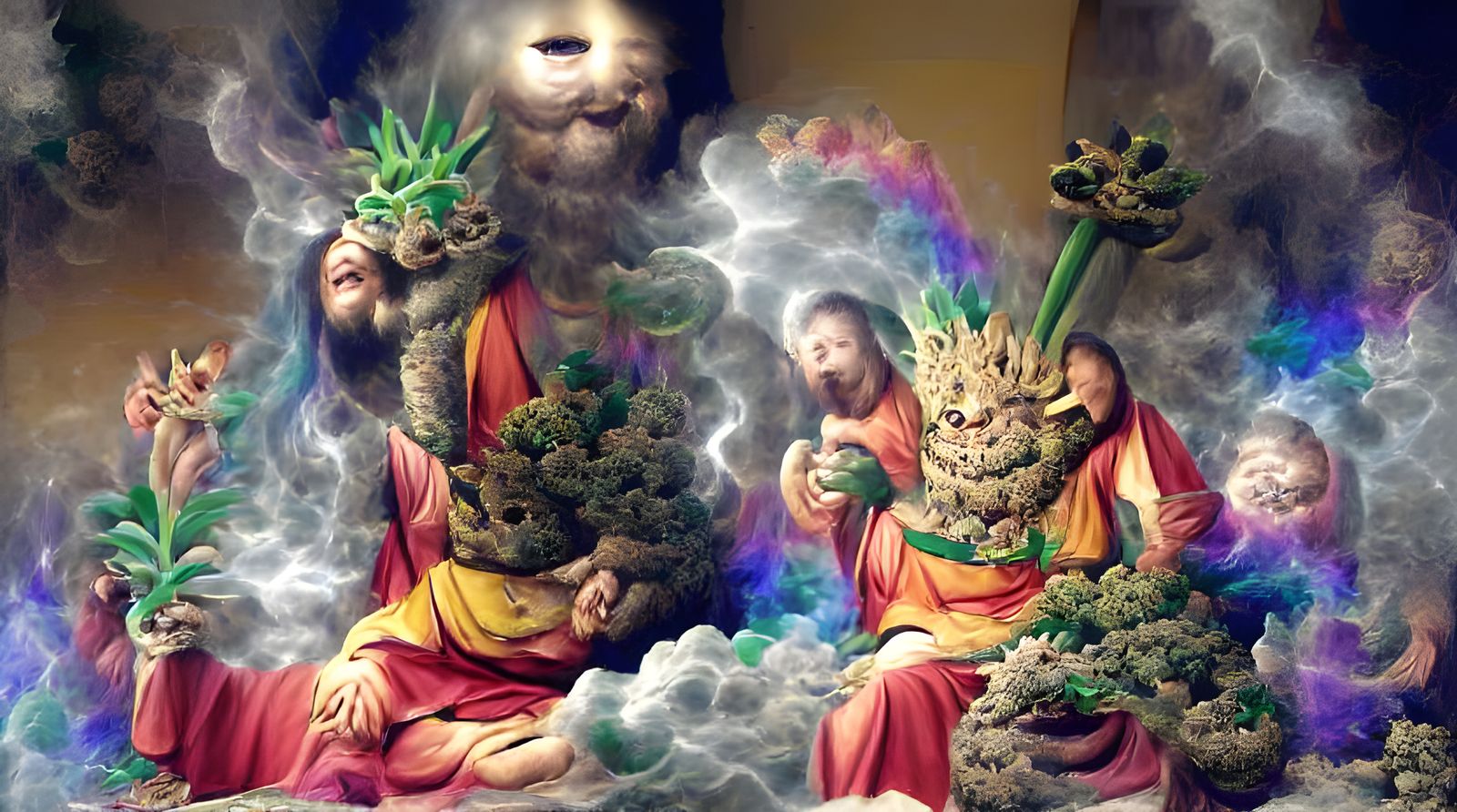 Stylized Marijuana God Illustration