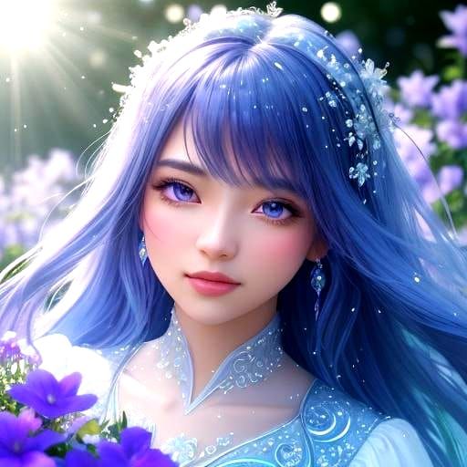 Opalescent Woman in Dreamy Starburst Scene