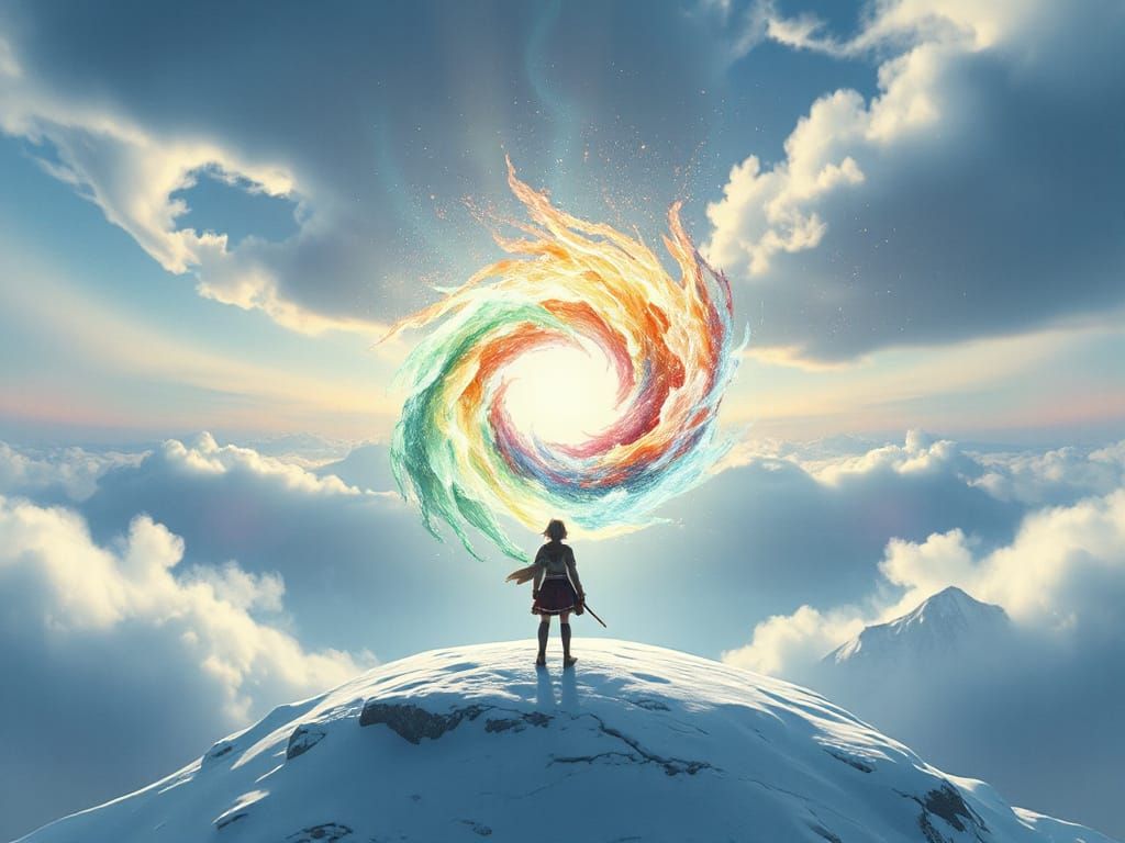 Mystical Fayth Summon AEON on Snow-Capped Mount Gagazet