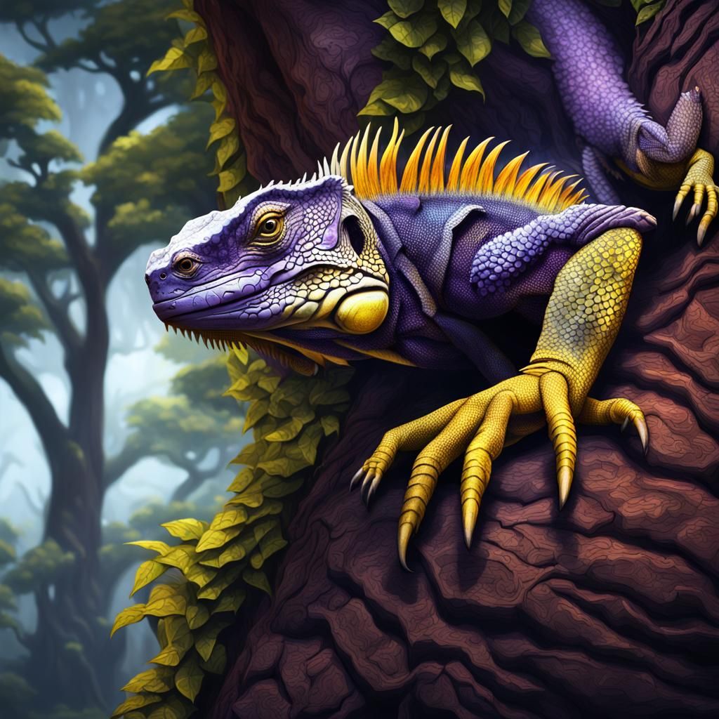 Purple iguana