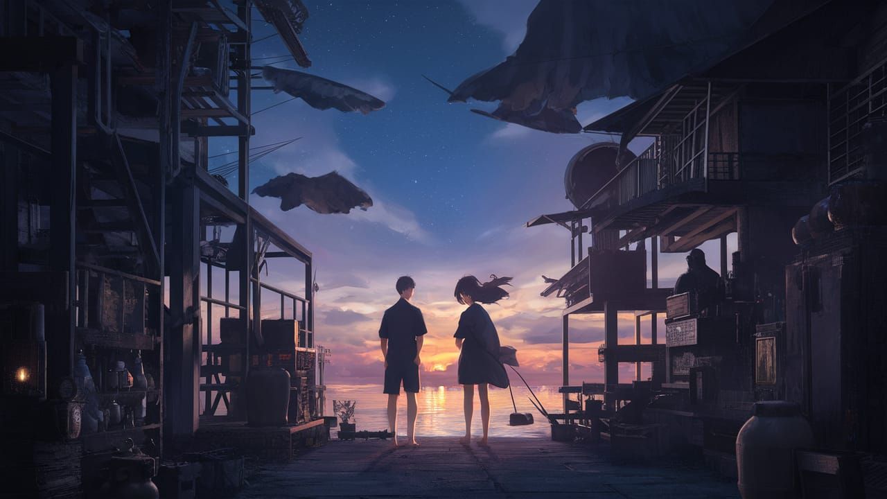Anime Scene in Ghibli Style, Makoto Shinkai Inspired