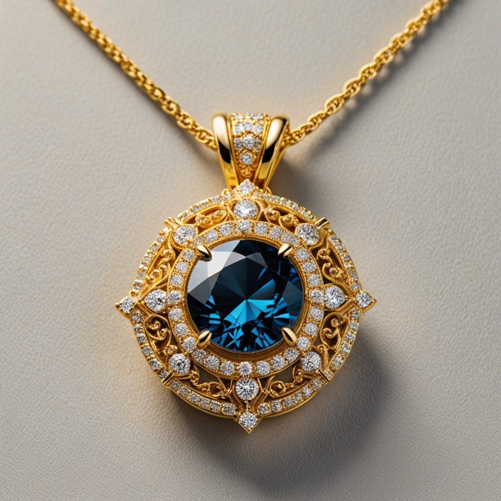 Diamond Pendant Necklace: Abstract Macro Photography