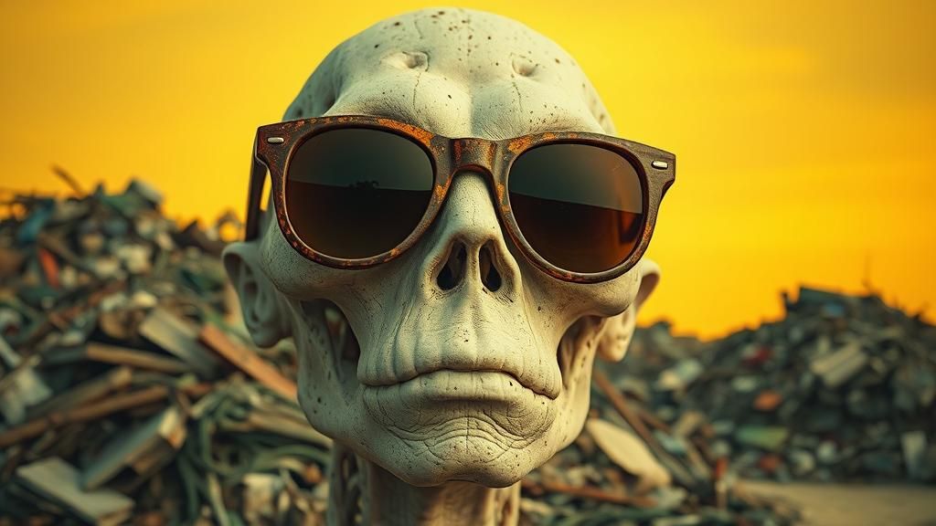 Surreal Albino Creature on Apocalyptic Beach