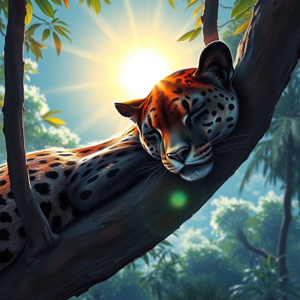 Panther in Serene Jungle Repose