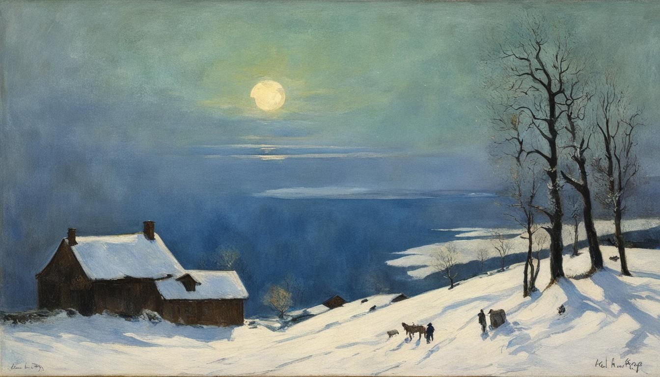 Morning Light Oil Painting on Canvas, 1918