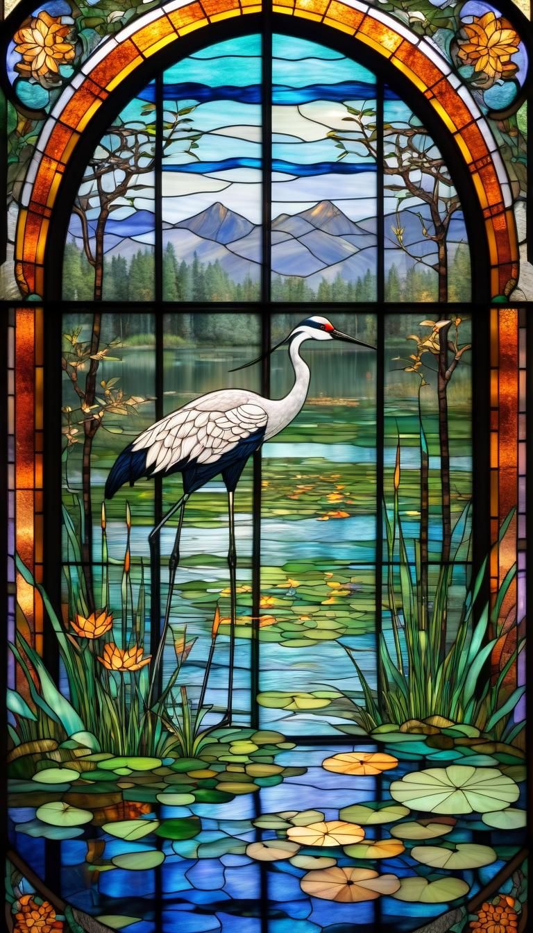 Wetlands Stained Glass Window
