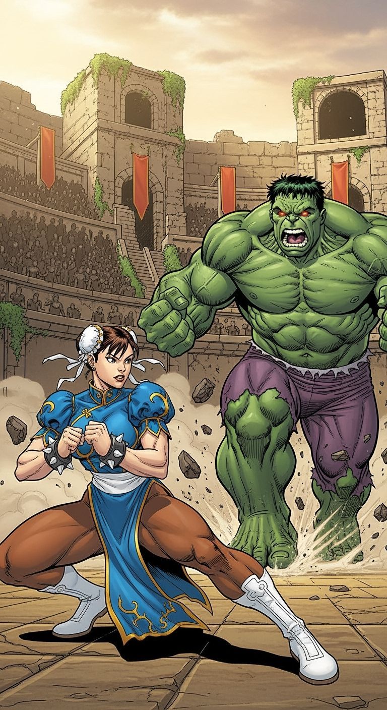 Chun-Li vs The Hulk: Comic Book Battle