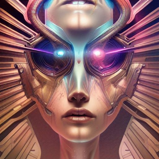 Sci-Fi Creature Portrait in Airbrush Style