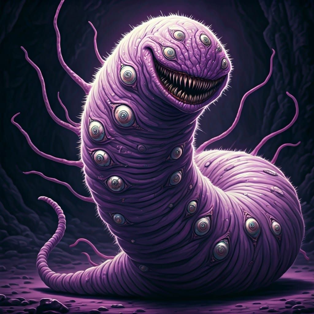 Lilac Alien Parasite in Studio Trigger Anime Style