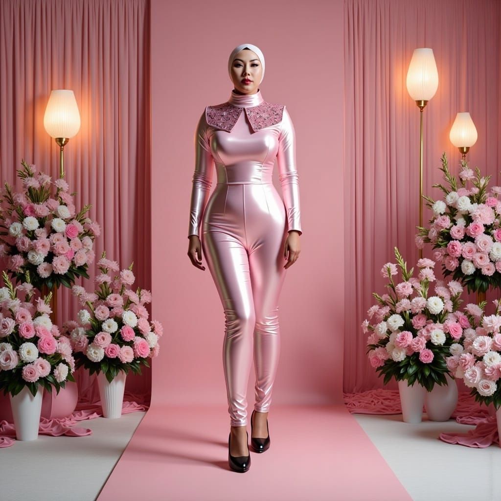 Elegant Indonesian Woman in Kebaya and Hijab