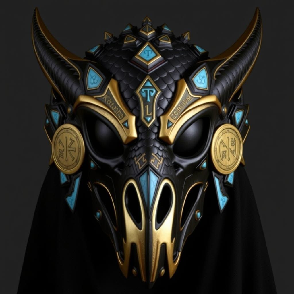 Ethereal Mask of Ancient Dragon Cult Heritage