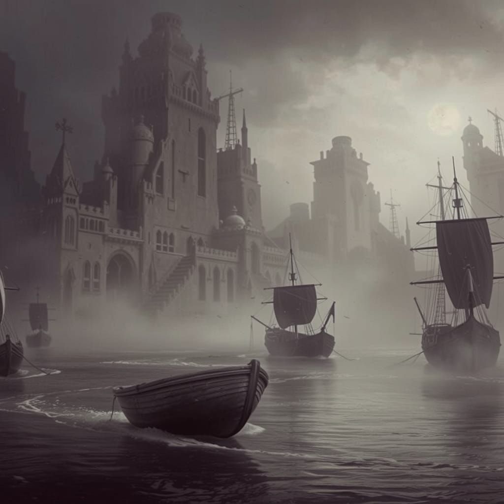 Silent Sorrow: Empty Boats in Digital Painting