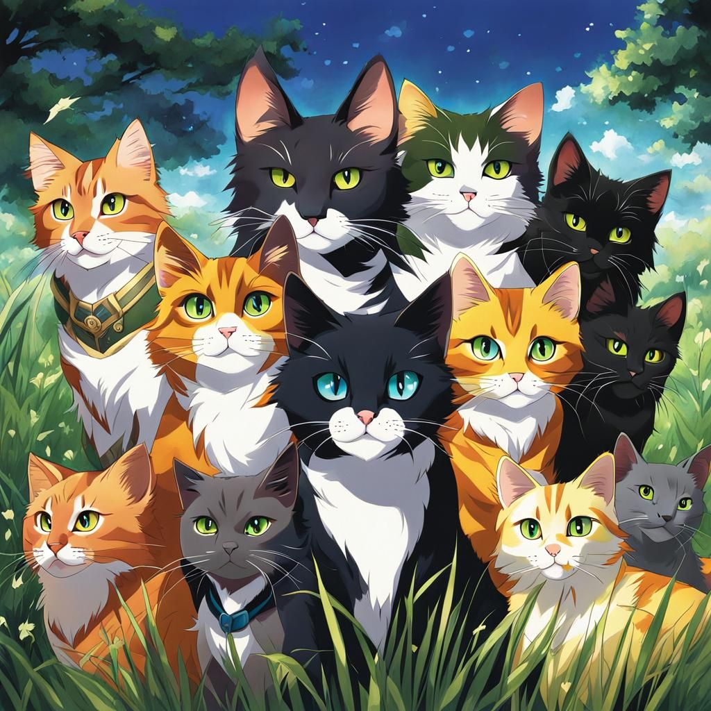 Warrior Cats in Anime Style